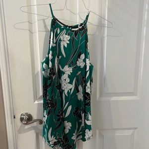 NWT satin handkerchief green top sleeveless